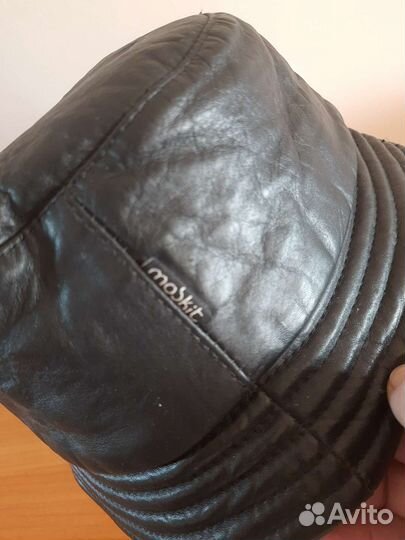 Панама мужская кожаная