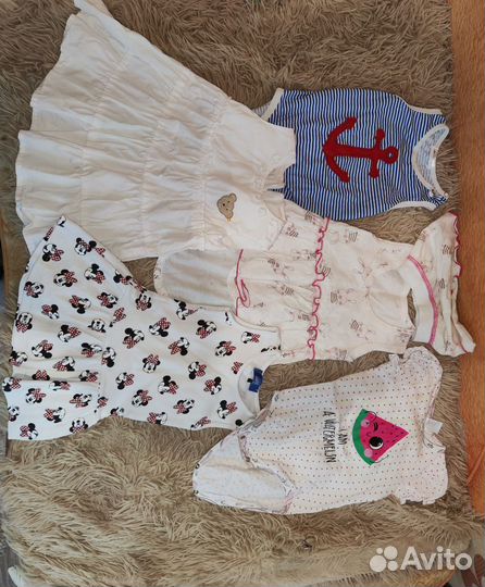 Большой пакет вещей на девочку 74