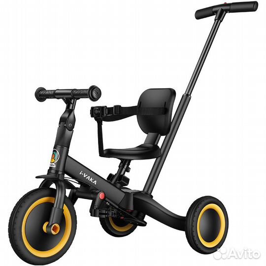 Трехколесный велосипед-беговел I-Vaka.Черный
