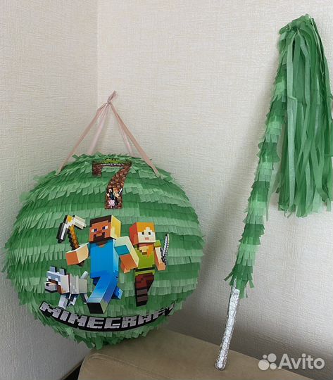 Пиньята майнкрафт+палка для разбивания