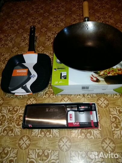 Гриль-сковор. Thomas, вок Ken Hom, ножи,ветчинница