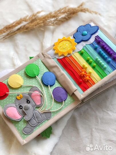 Развивающая книга из фетра от 1 годика