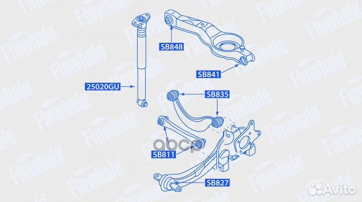 Сайлентблок рычага ford focus I/II зад. SB827 F