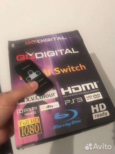 Переключатель hdmi GoDigital 1066 3:1 + пульт