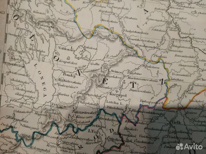 Карта Севера России 1835 года