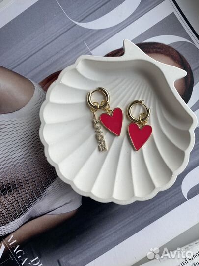 Серьги конго с подвесками