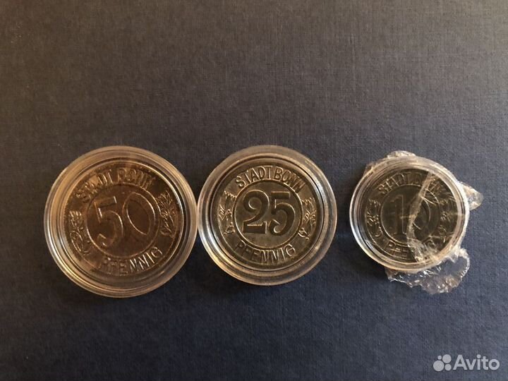 10 25 50 пфеннигов Бетховен Бонн Германия 1920 год