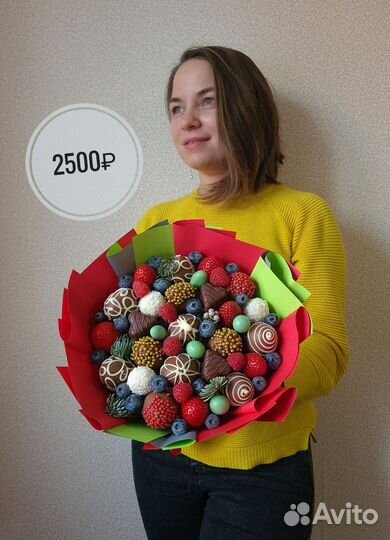 Съедобные букеты из клубники Цветы