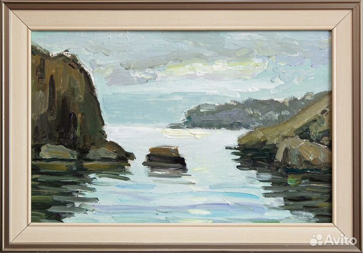 Картина маслом, море, ручная работа
