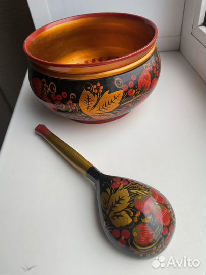 Хохлома плошка + ложка