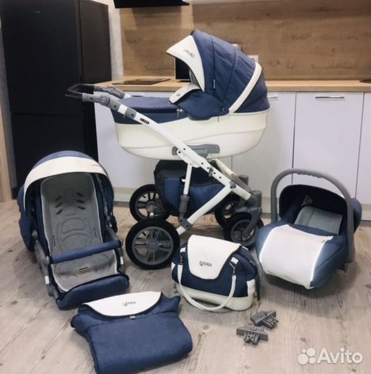 Коляска 3 в 1 verdi vango jeans как новая
