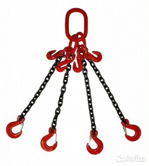 Строп цепной 4сц г/п 11,2 т 9,5 м с укорачивающими крюками