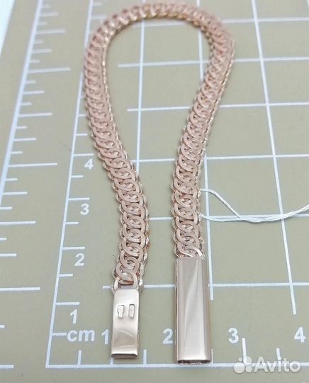 Золотой браслет Ажурный, полновесный, замок коробочка, длина 18 см, вес 5,94г