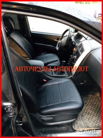 Чехлы Автопилот Ssangyong Actyon из экокожи чёрные