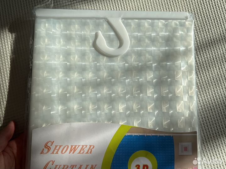 Штора для ванной прозрачная водоотталкивающая 3d