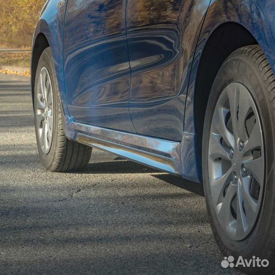 Накладки на пороги zeus для KIA RIO IV