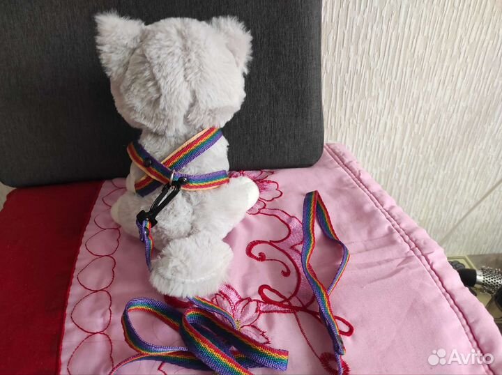 Шлейка с поводком для кошки, кота, щенка, собаки