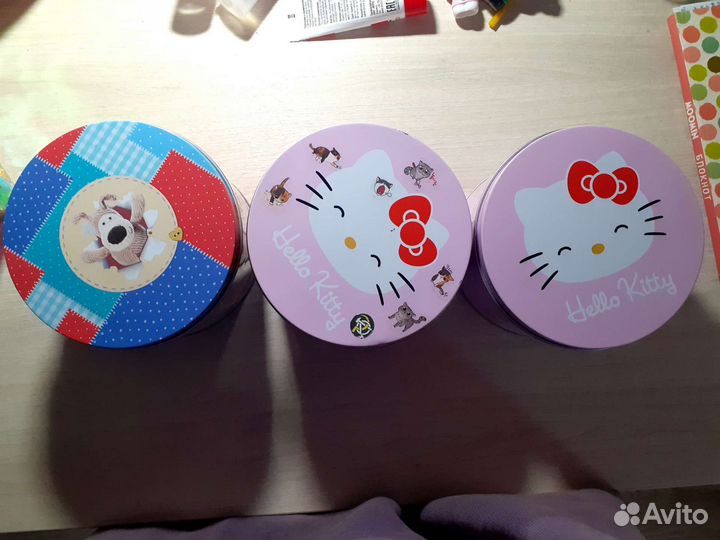 Б/у баночки для мелочей Hello Kitty
