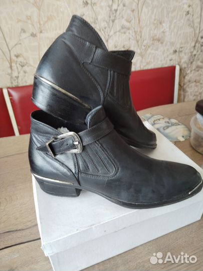 Полусапоги мужские кожаные