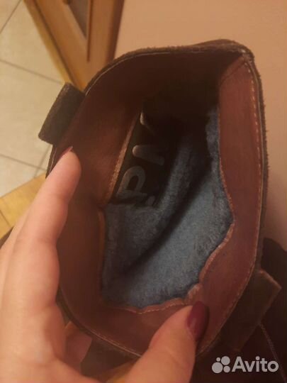 Сапоги натуральная замша, фиолетовые, зимние