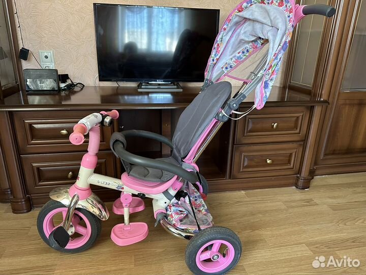 Детский 3х колесный велосипед с ручкой