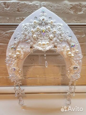 Белый кокошник снегурочки аренда