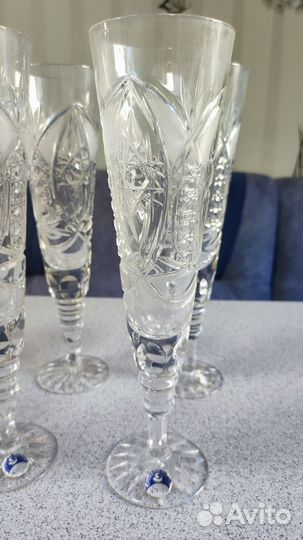 Хрустальные фужеры для шампанского 24 см