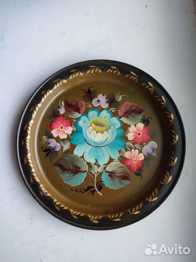 Подносы расписные поднос металлический