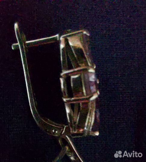 Серебряные серьги с аметистом