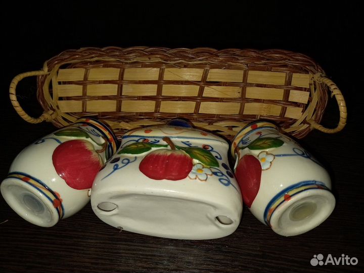 Набор для специй: солонка, перечница, салфетница