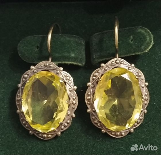 Серьги серебряные крупные 875 проба звезда СССР