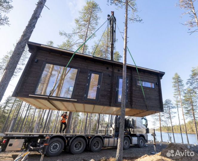 Модульный Финский дом баня не бочка из бруса Викин