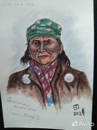 Индейцы.Вожди.Почтовые карточки авторские