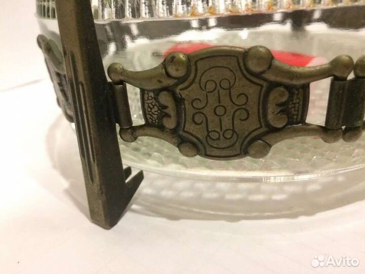 Конфетница СССР 50 е года стекло в латуни