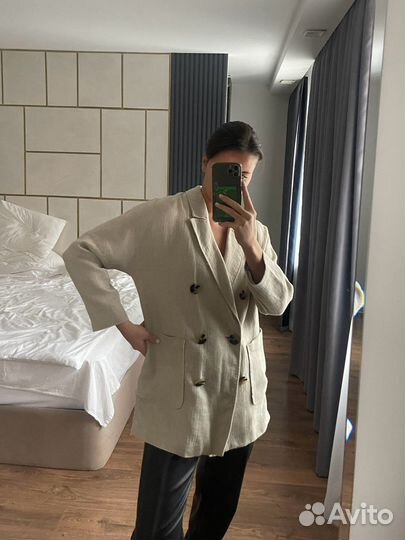 Пиджак oversize Zara лен