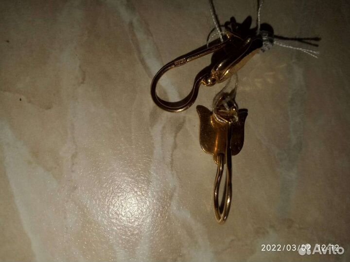 Золотые серьги СССР 583 проба