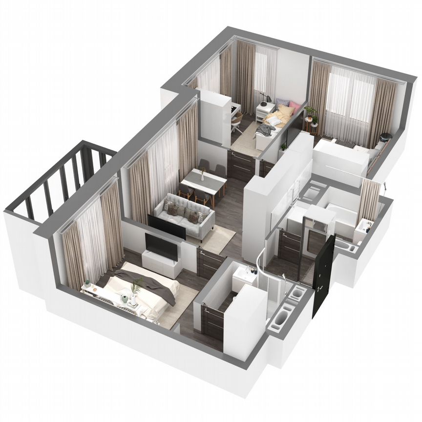 3-к. квартира, 64,7 м², 16/23 эт.
