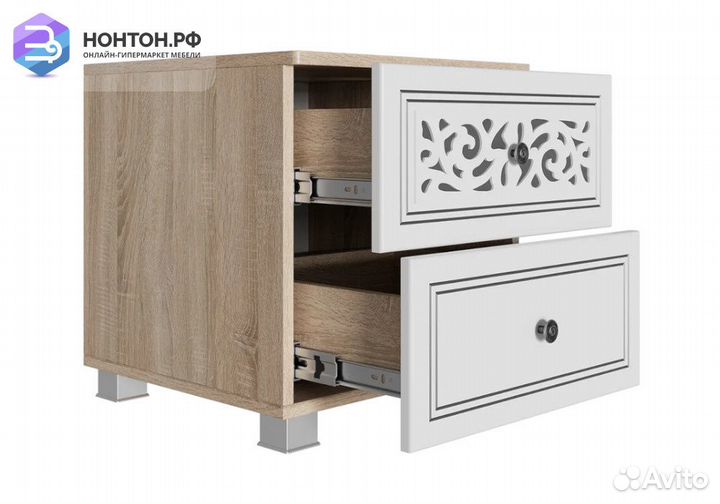 Тумба прикроватная Мадлен дуб сонома светлый / ясе