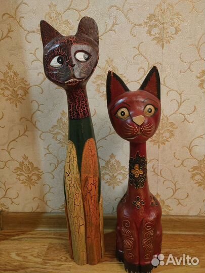 Статуэтка кошка деревянная