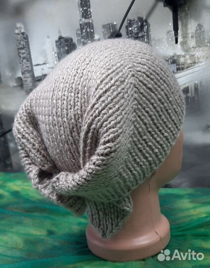 Шапка-косынка из ангоры