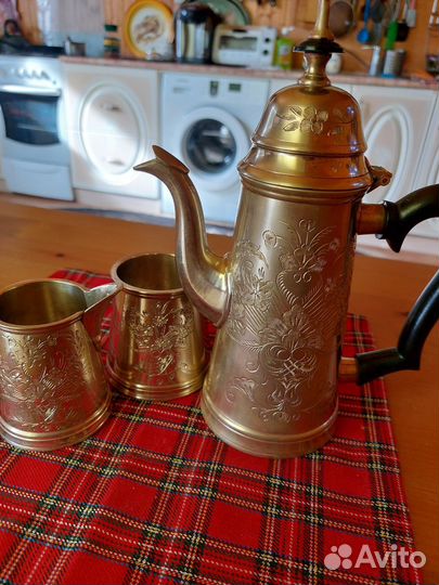 Набор кофейный латунь 3 предмета