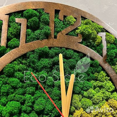 Часы из мха antara русские цифры 60 см