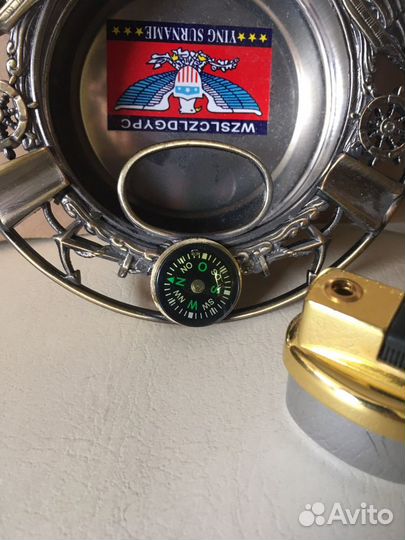 Пепельница+ зажигалка металл новые