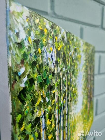 Картина маслом Берёзы пейзаж природа деревья