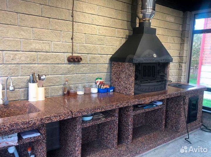 Барбекю комплекс из мрамора и Габро-диабазза