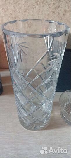 Хрусталь, ваза, салатник, стаканы
