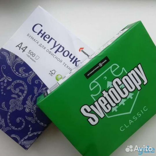 Бумага Svetocopy и Снегурочка А4