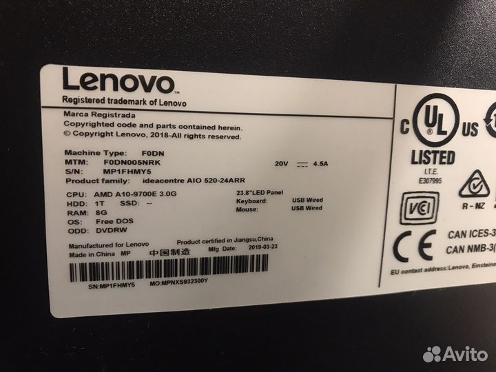 Моноблок lenovo ideacentre 520-24