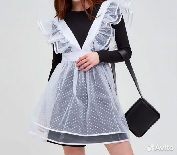 Белый школьный фартук на последний звонок