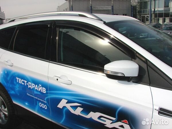 Дефлекторы боковых окон Ford Kuga, 2013-20, 4ч., темный / Форд Куга